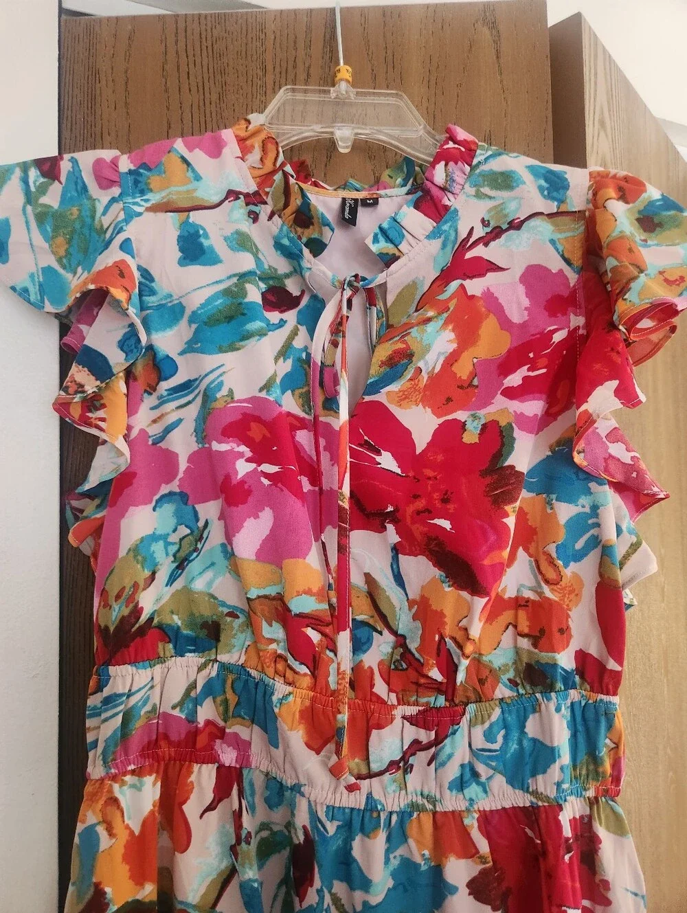 Floral Tie-Neck Maxi Dress in Multi Size Medium - Picture 8 of 13